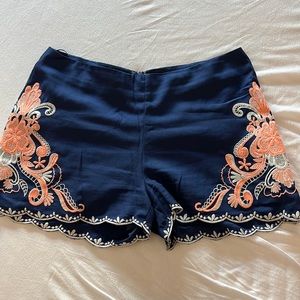 Blue shorts zip up from back